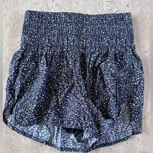 FP Movement by Free People High Waist Bluish Purple Patterned Shorts
